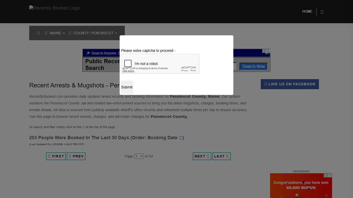 Penobscot County, Maine Mugshots RecentlyBooked.com