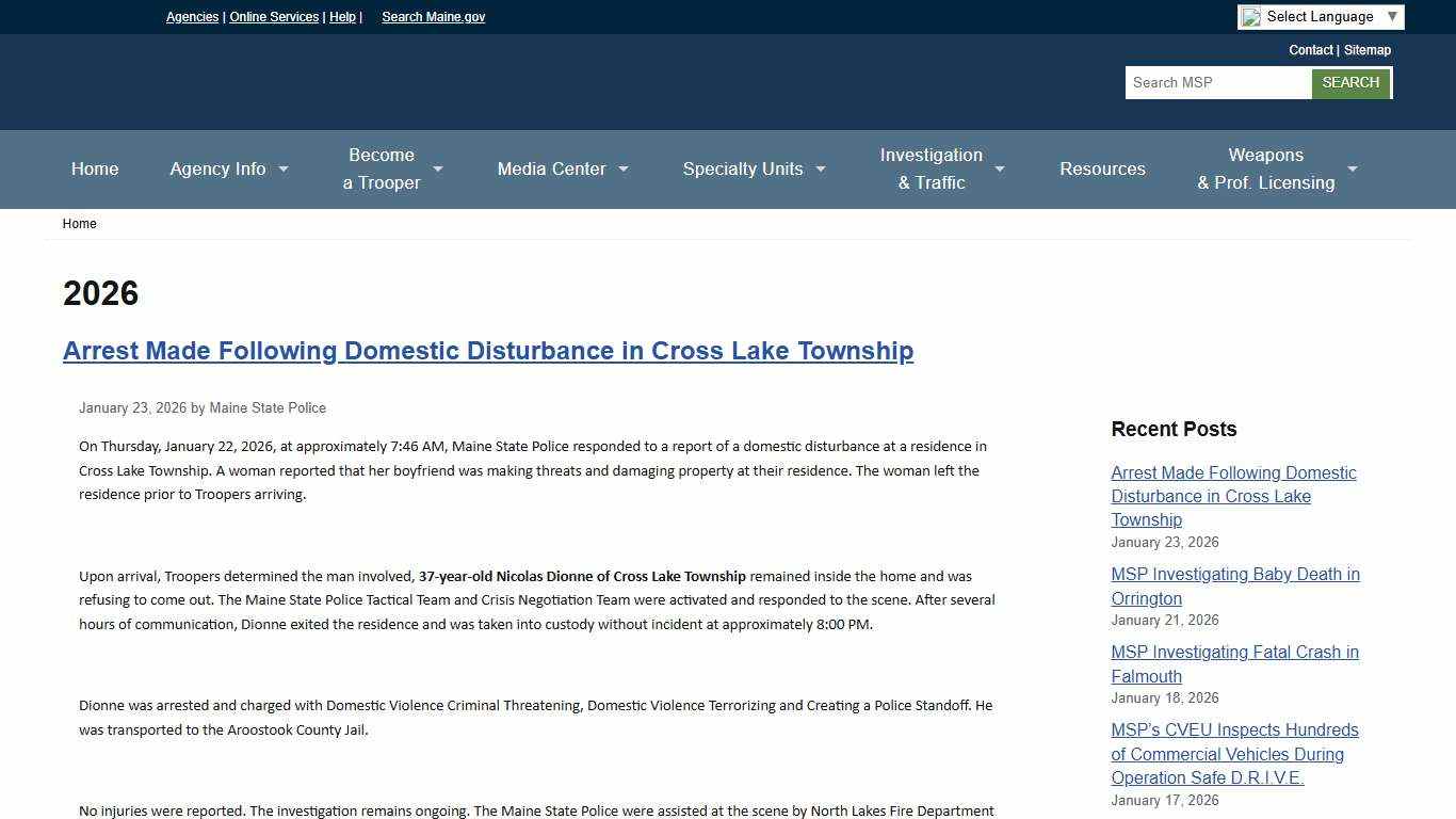 2026 Maine State Police